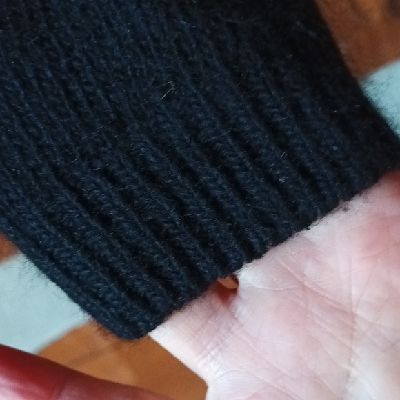 Vintage silk angora lambswool soft beaded 80's black gold M - Picture 6 of 9